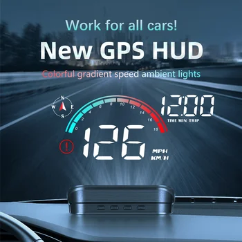 M22 Auto Head Up Display Kiiruse RPM MPH HUD GPS Spidomeeter Projektori Ekraan Armatuurlaud odomeetri Näit lubatud kiiruse ületamise Alarm Kõikidele Autodele