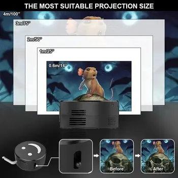 Mobile Video Projektor Toetab 1080P-kodukino Media Player, Lapsed, Kodu Kaabel-Wifi, Dataprojektor,