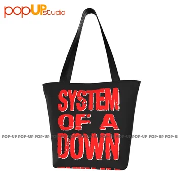System Of A Down Punaste Trükitähtedega Logo Reisi Käekotid Polüester Ostukott Kõrge Kvaliteediga