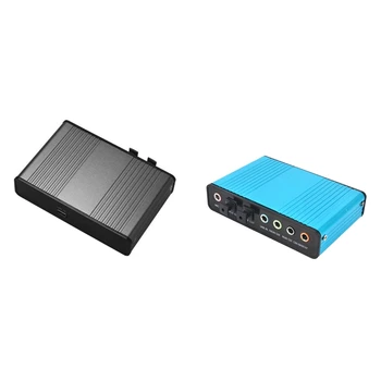 USB 6 Kanaliga 5.1 / 7.1 Surround Välise helikaardiga ARVUTI Sülearvuti Desktop Tablett Optiline Audio Adapter Kaardi Vastupidav (Sinine)