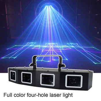Neli Objektiivi RGB 3 in1 Laser Valgus DMX512 Skaneerimine Line Mõju Etapi Valgustus Laser Projektor Dj Disco Ball Light