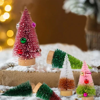 4tk Värvikas Kunstlik Mini Jõulupuu 10CM Kõrge Mini Jõulud Männid, Jõulud Kaunistused Kodu Kaunistamiseks