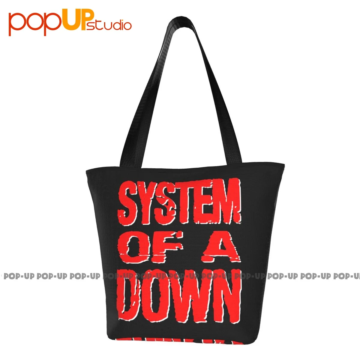 System Of A Down Punaste Trükitähtedega Logo Reisi Käekotid Polüester Ostukott Kõrge Kvaliteediga