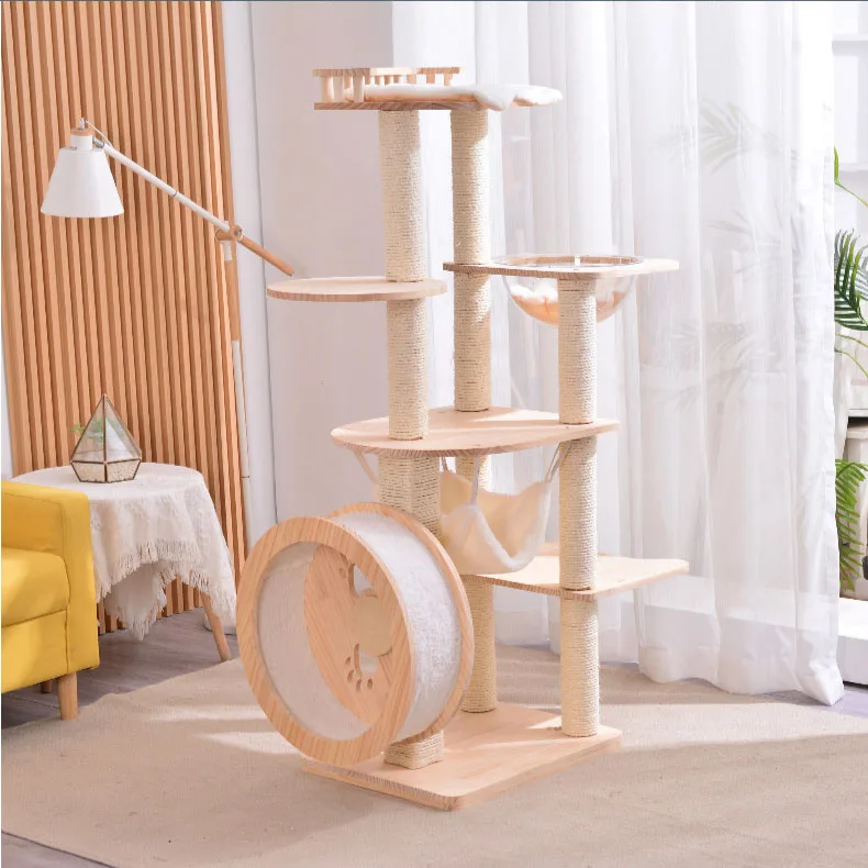 Uus Kõrge Kvaliteet, Suur luksus Kass Puu maja Torni kass ratta kasutamise Jooksulint Kassid