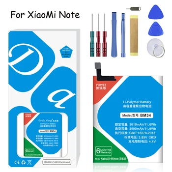 XDOU BM34 Aku Xiaomi Mi Märkus Pro MiNotePro 4GB RAM 3090mAh Mobiiltelefoni Asendamine Bateria + Tasuta Tööriistad
