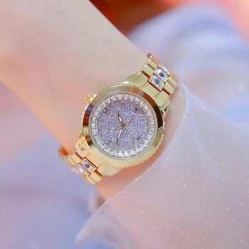 Mood Naiste Kellad Kuld 2023 Brändi Luksus Teemant Daamid Vaata Roostevabast Terasest Käevõru Naiste Crystal Dial Veekindel Kellad