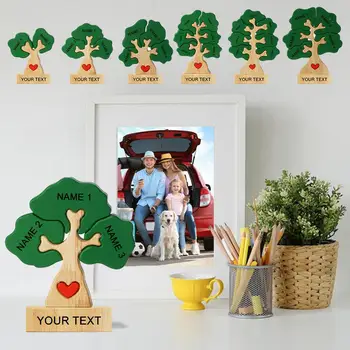 Personaalne Puidust Family Tree Puzzle Desktop Kaunistused 2023 Nimi Puzzle Kohandatud Sünnipäev, Jõulud Kingitused, Pere