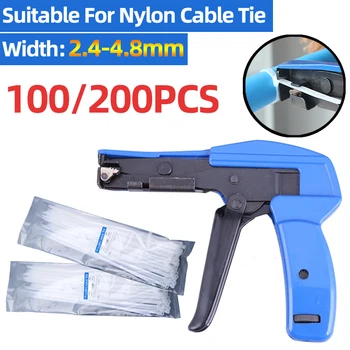 Nailon-Zip Lips Tangid HS-600A Kinnitamine lõikeriistaks Nylon Cable Tie Laius 2.4-4.8 mm Automaatne Pinge Maha Lõigatud Relv